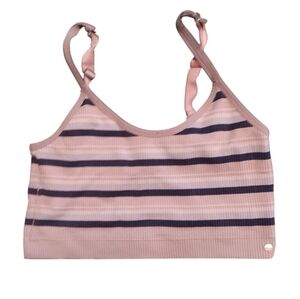 Lucky Brand Pink Striped Bralette Scoop Neck